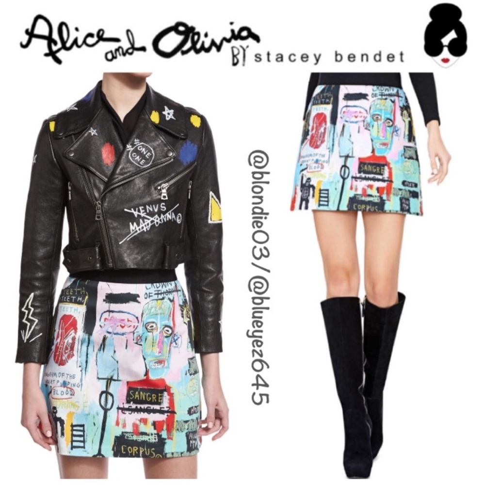 Alice + Olivia x Basquiat artist collaboration “Riley” skirt 2 - Picture 1 of 4